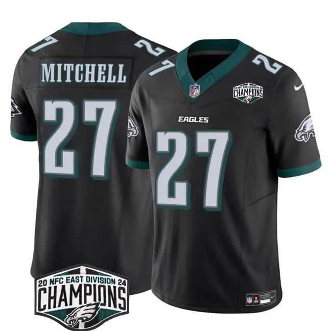 Men%27s Philadelphia Eagles #27 Quinyon Mitchell Black 2024 New NFC East Champions F.U.S.E. Vapor Untouchable Limited Stitched Jersey->philadelphia eagles->NFL Jersey